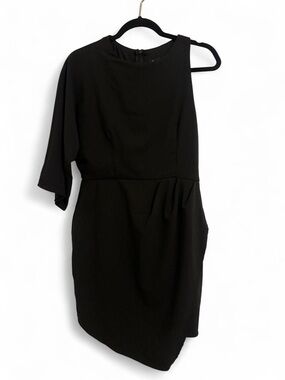 Lulu's One-Shoulder Black Cocktail Dress